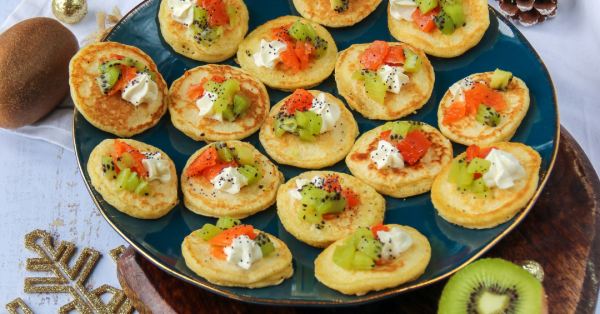 Blinis apéritifs aux kiwis de France carre