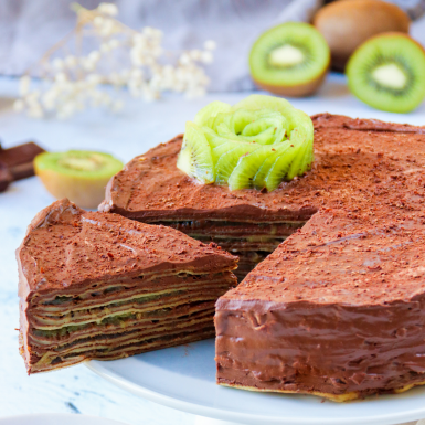 Gateau de crepes au kiwi de France