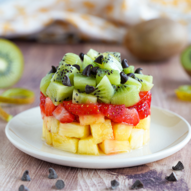 Tartare kiwi ananas fraise carre